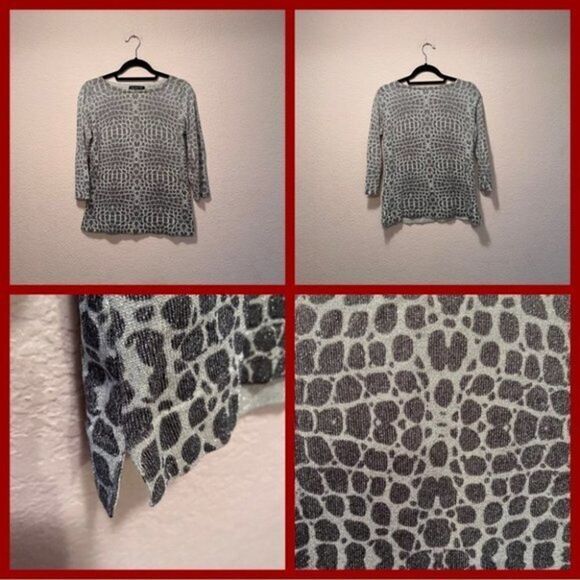 NWOT. Jones New York. Black and White Sweater. Medium size. - Picture 2 of 8